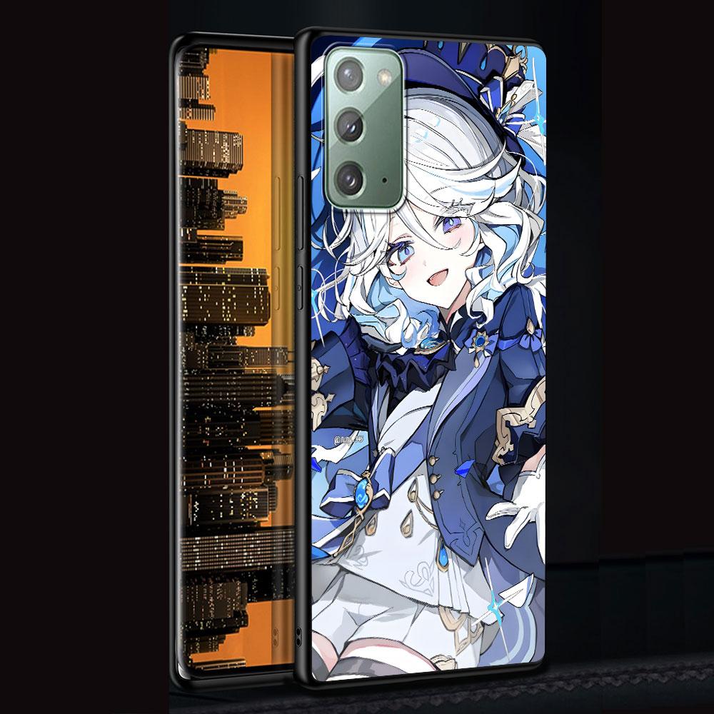 Genshin Impact Furina Case for Samsung Galaxy Note 20 Ultra 8 10 Lite 9 TPU Phone Cover Note 10 Plus Black Soft Shell Funda Capa