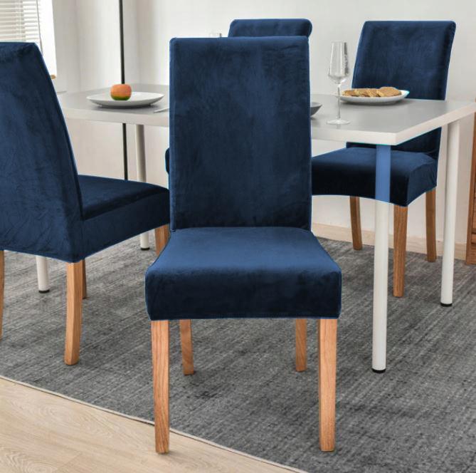 Cover Velvet Chair, Navy Blue Velvet, Thick