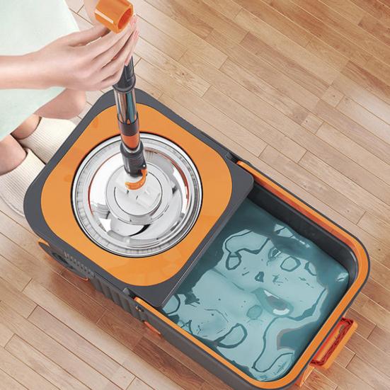 Набор швабры с отжимом с 6 многоразовыми утолщенными насадками для швабры, насадки из микрофибры