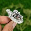 Подарок для нее Натуральный родонит Многокаменный кольцо с птицей регулируемое серебро 925 пробы