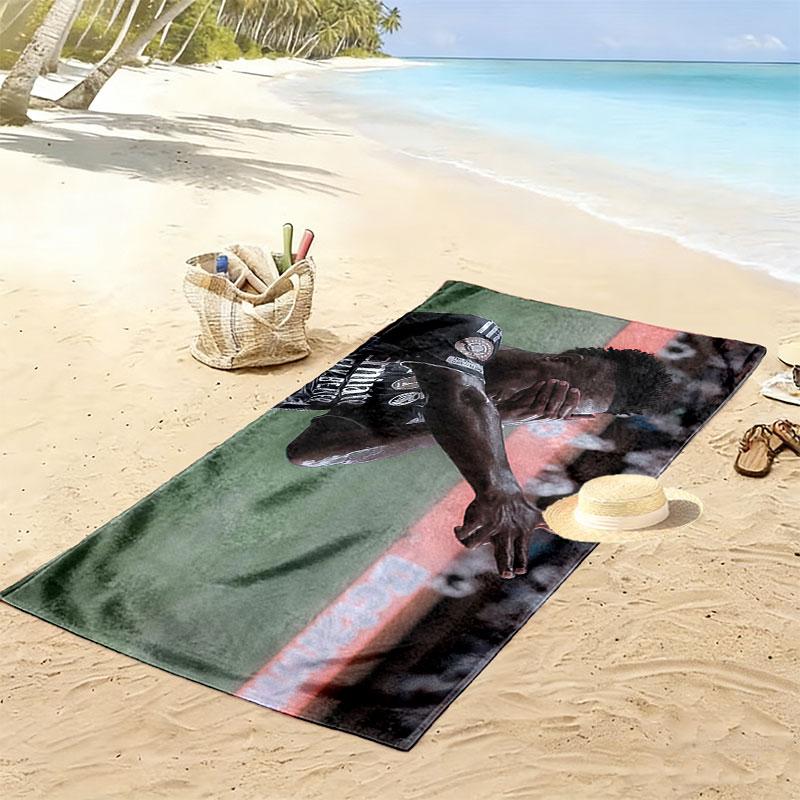 Vinícius Júnior Print Beach Towel, Large Soft Quick Dry Towel for Beach Camping Swimming