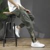 Classic Men's Thin Fashion Waist Drawstring Casual Trousers Pocket Men's Striped Harun Korean Bound Cargo Pants Plus Size