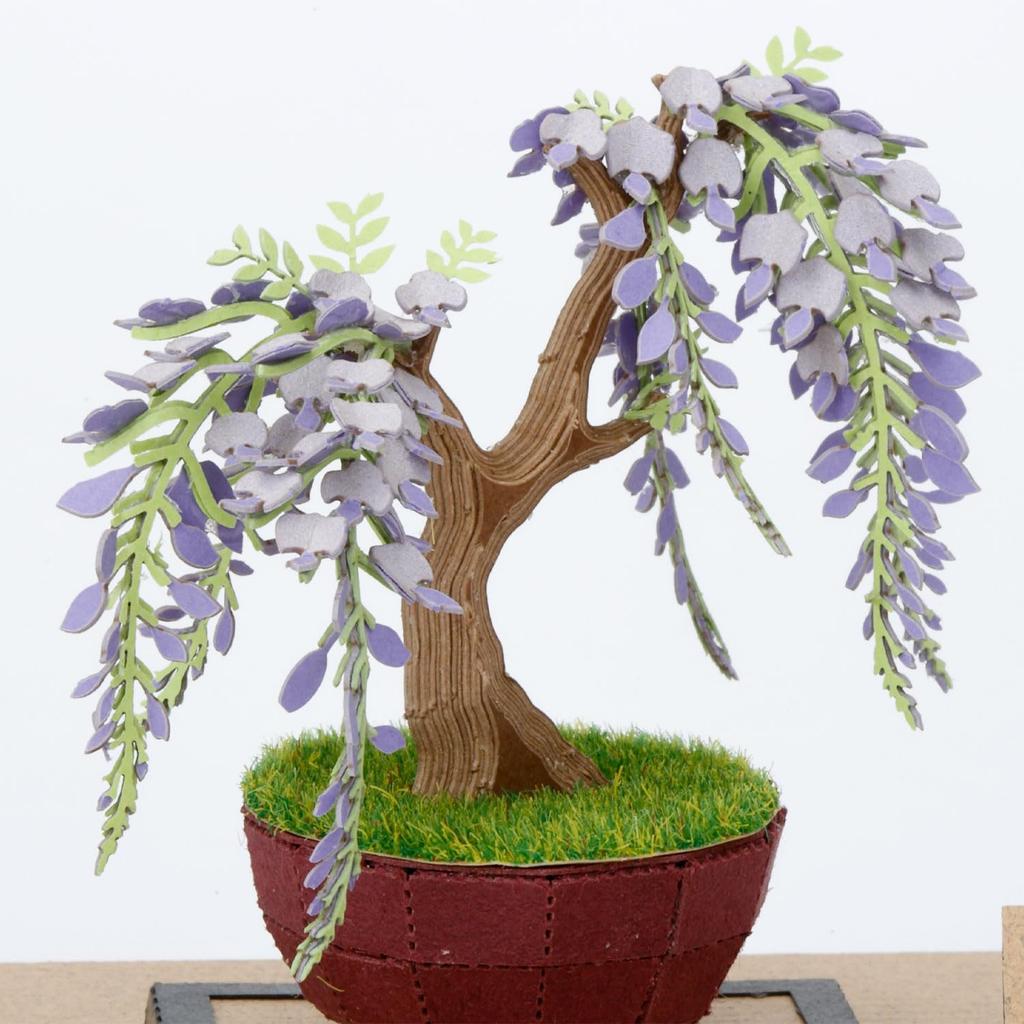 Kawada Paper Nano 360 Bonsai Wisteria PS-15, 0.7 x 12 x 17 cm, Ages 12 and Up, Paper Craft Kit, Miniature Kit, Interior Design, PS-15
