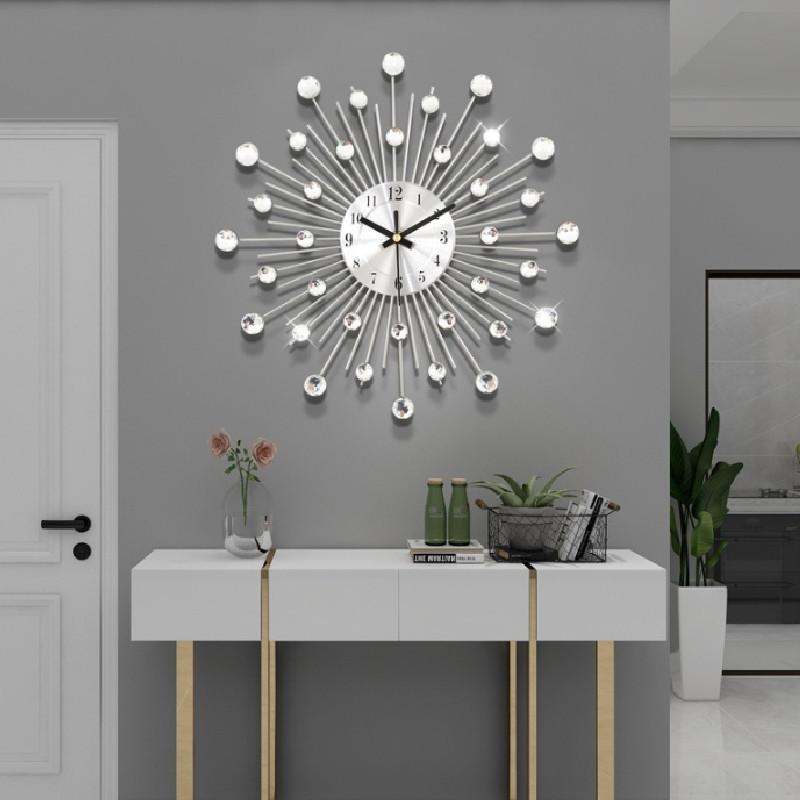 Beaded Diamond Crystals Jeweled Wall Clock For Living Room Decoration Gifts