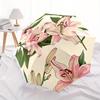 1pc Lily Floral Pattern Automatic Open/Close Umbrella, Ideal Fan Gift for Birthday, Christmas, Trendy Fashion yy250828045