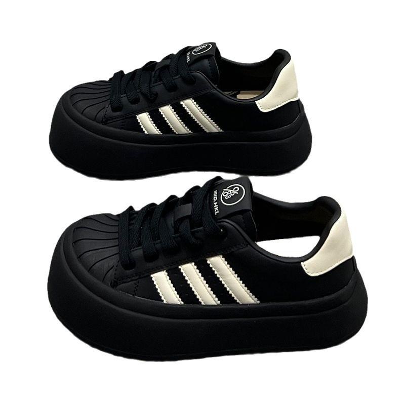 Кеды с носком-ракушкой, женские летние, новые, с круглым носком, на платформе, повседневные, обувь «панда», обувь «голова куклы»