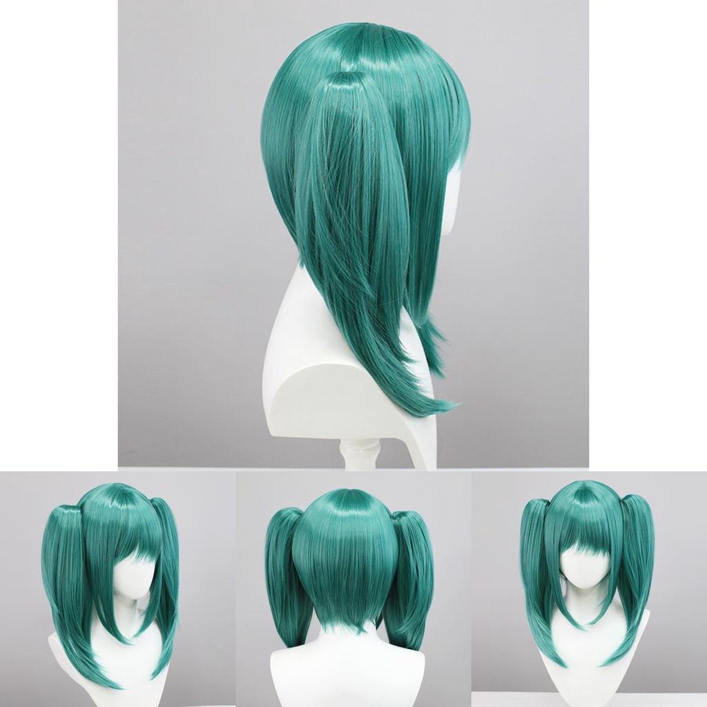 Hatsune Miku Vampire Cosplay Wig W/ Double Horsetail Hairpiece For Carnival Props
