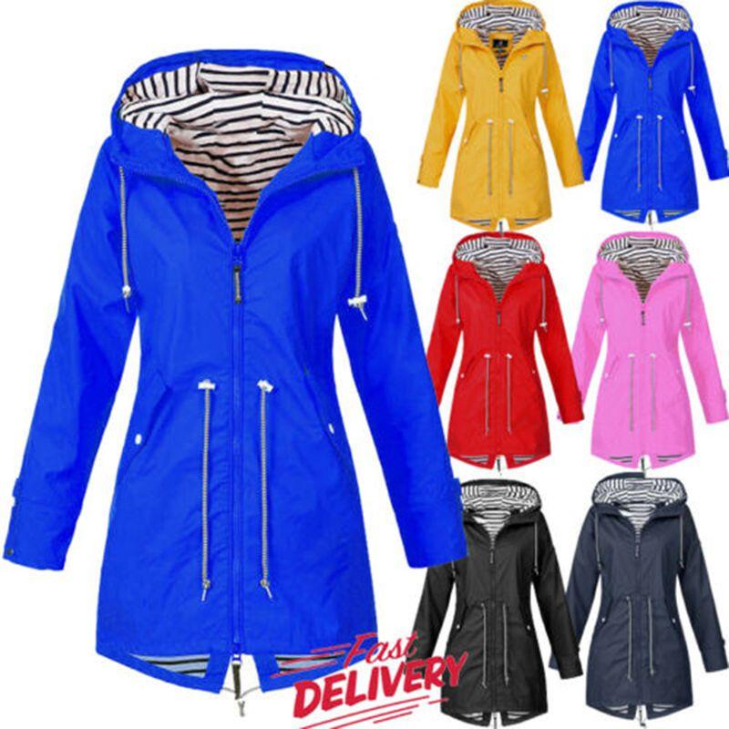 Женская водонепроницаемая ветровка-куртка дождевик со стильной молнией худи для использования на открытом воздухе