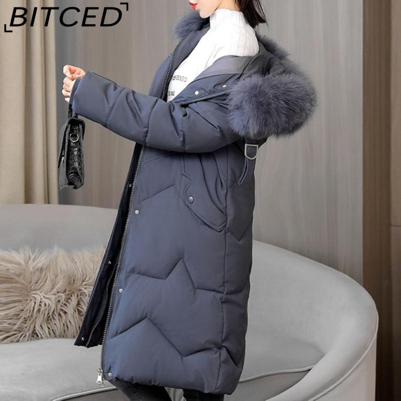 BITCED Women's Padded Coat - Plus Size, Mid-Length Winter Jacket