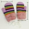 Вязаные перчатки с полосками для детей от 3 до 9 лет, теплые перчатки для мальчиков и девочек, детские осенне-зимние снежные варежки для детей