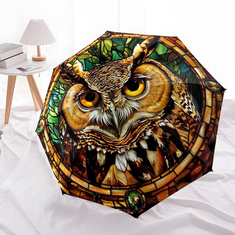 Magic Owl Wizard Umbrella Automatic Open/close, Sturdy Iron Frame & 8-Rib Structure, Umbrella for Women & Men, Christmas Gift
