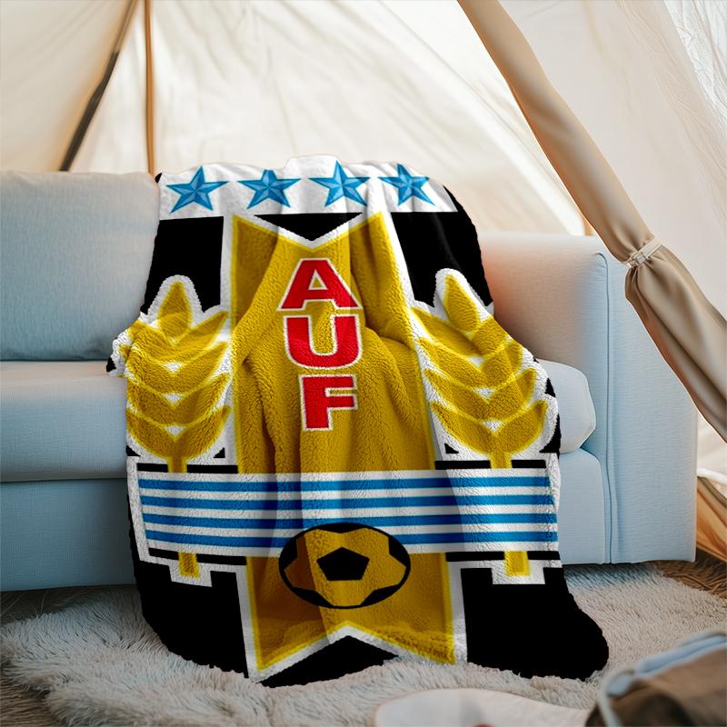 1PC Uruguay national football Printed Soft Flannel Blanket Throw for Adult Bedroom Living Room Sofa Camping Travel Fan gifts Christmas Gifts
