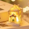 Resin Lighted Christmas House Ornament – Micro Retro Landscape Decoration