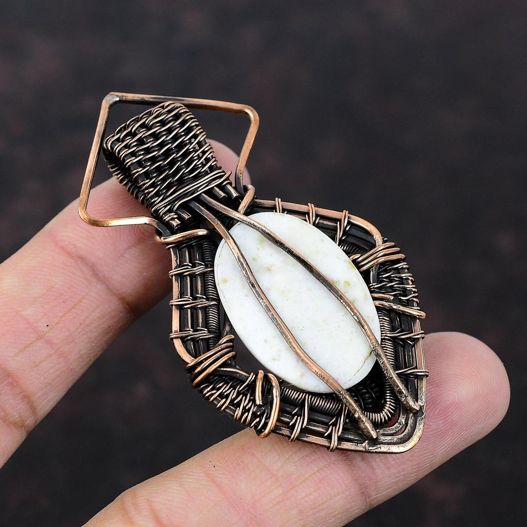 Медный кулон из киновари, обернутый медной проволокой, ювелирное изделие ручной работы, кулон из драгоценных камней, обернутый проволокой, ювелирное изделие из киновари, потрясающий кулон для подарка