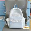 Schoolbag school bag plaid corrugated lace girl travel small backpack high value sweet wind student backpack