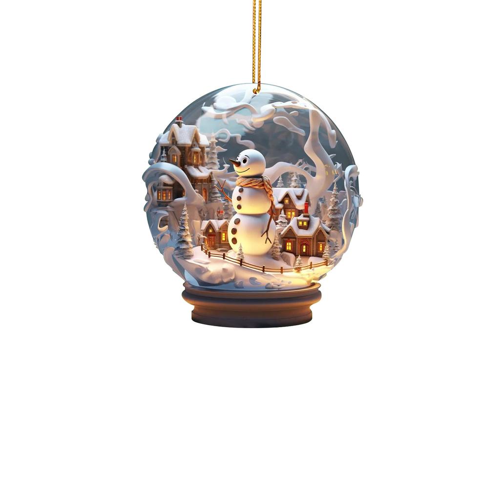 Рождественские украшения Рождественский снеговик Акриловые украшения Уникальное украшение в виде снежинки Изысканный кулон в виде шара