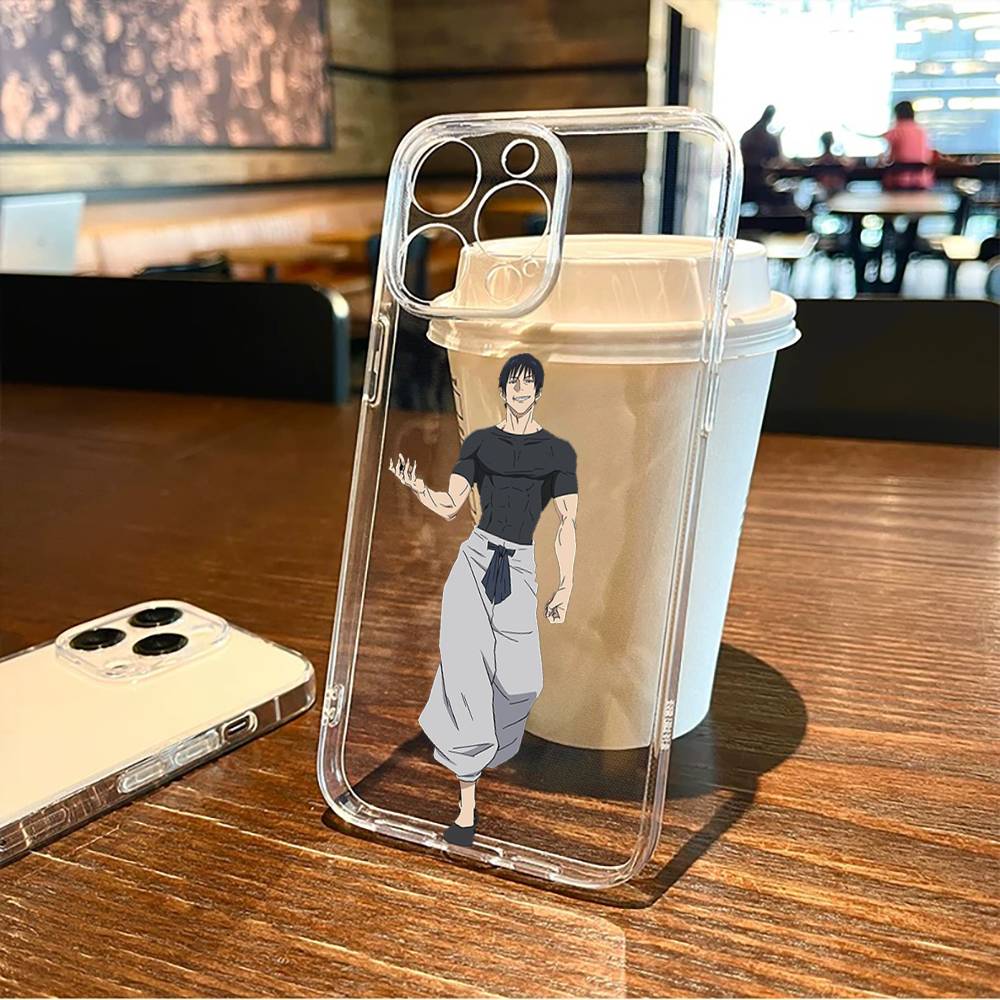 J-Jujutsu K-Kaisen T-Toji F-Fushiguro Чехол для телефона для iPhone17,16,15,14,13,12,11 Plus,Pro Max Мягкая прозрачная крышка