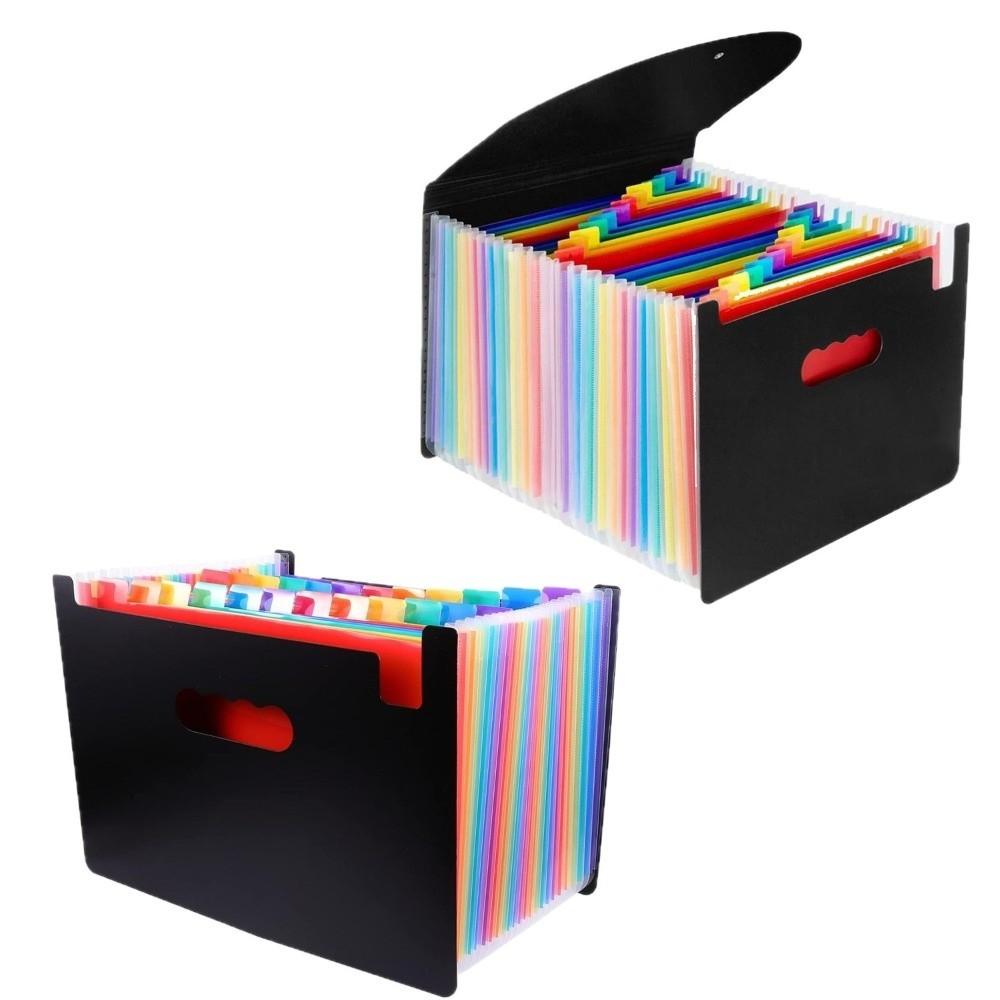13/25 Pockets Accordion File Folder A4 Document Organizer Portable Expanding File Box Student