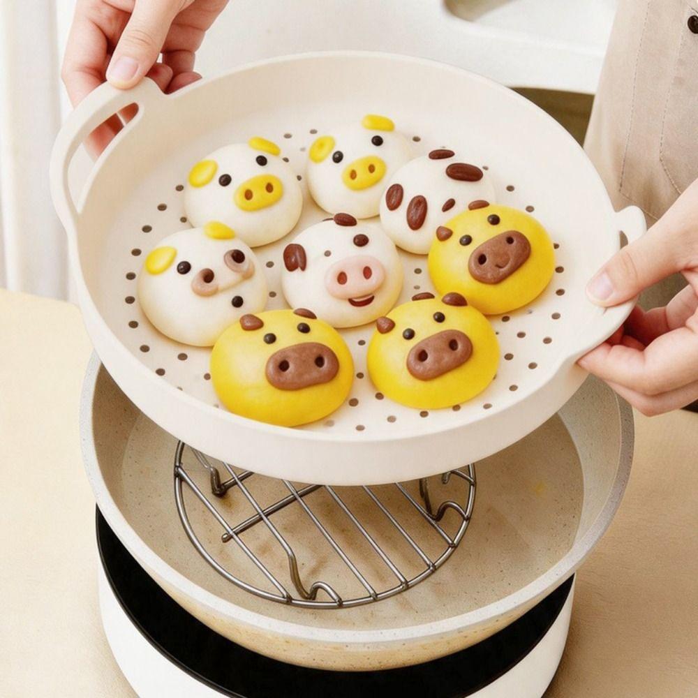 Heat Resistant Reusable Steamer Mat Non-Stick Dumpling Steamer Liners Cooking Food