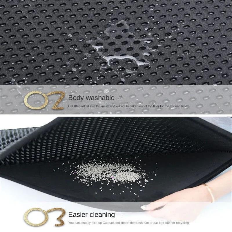 2025 Cat Litter Mat Double Layer Waterproof Urine Proof Trapping Mat Easy To Clean Non-Slip Toilet Pad Cat Scratch Pad Large Foot Pad