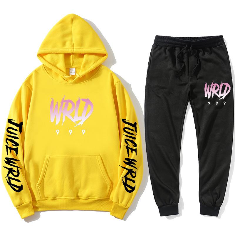 J UICEWrld Костюм с капюшоном Толстовка + спортивные штаны Juice Wrld Juice Wrld Juicewrld Trap Rap Rapy Tomography Juice World