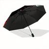 1pc A Fiery Wolf amidst Celestial Symbols Pattern Automatic Umbrella is Fashionable and Good-Looking,  Suitable for Travel and Daily UseC014