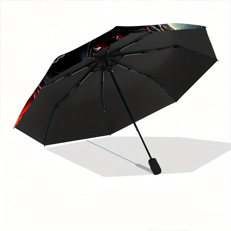 1pc A Fiery Wolf amidst Celestial Symbols Pattern Automatic Umbrella is Fashionable and Good-Looking,  Suitable for Travel and Daily UseC014