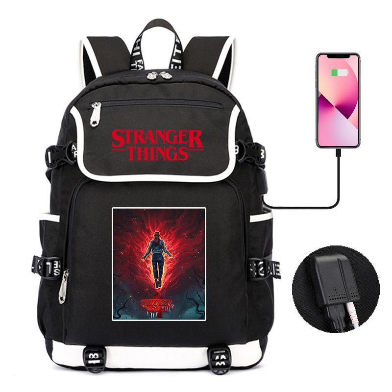 Водонепроницаемый рюкзак Stranger Things 4, идеально подходящий для студентов и взрослых, с большой вместимостью и функцией подзарядки через USB
