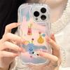 Zhitai Cartoon Mobile Case for iPhone 12 To 16 Pro, Cream Pattern and Cute Design.