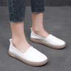 Женские лоферы на плоской подошве, дышащие, для беременных, медсестер, маленькие белые туфли, универсальные, на один педаль