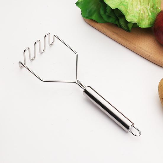 2 шт. Толкатель для картофеля из нержавеющей стали, сверхмощный встроенный кухонный инструмент с эргономичной ручкой для авокадо, фасоли, фруктов и овощей