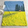 artist R-Ryo Takemasa-A Throw Warm Soft Flannel Blanket, Multi-use for Sofa Bed Camping Travel Nap