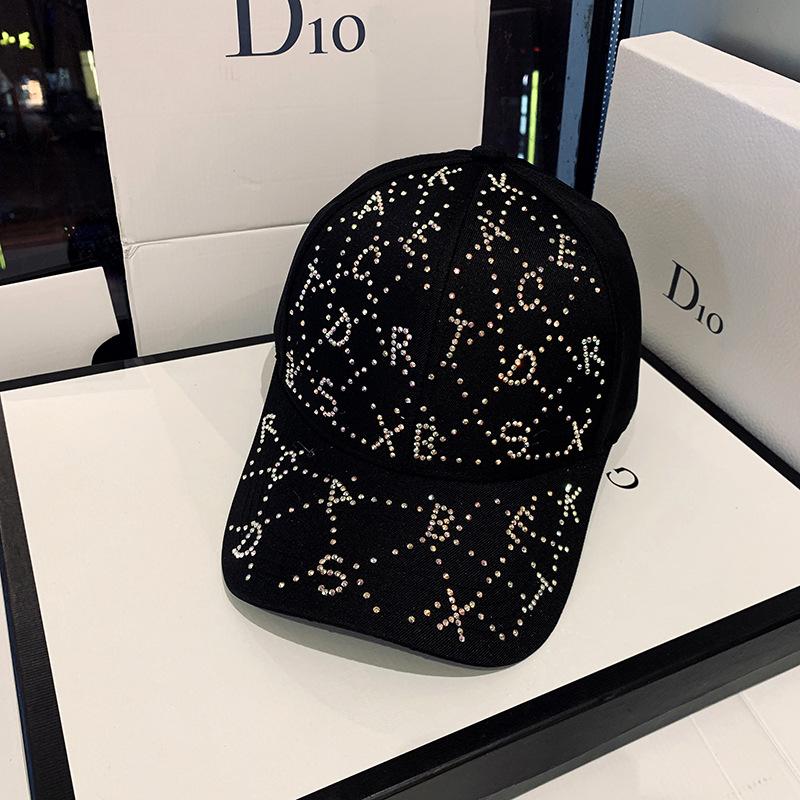 Spring and summer new diamond hat women's casual letters Internet celebrity baseball cap sunscreen sun cap tide
