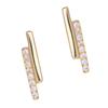 925 Sterling Silver Grometric Strip Stud Earrings For Women Girls Cubic Zircon Korean Jewelry Daily Accessories S-E1255