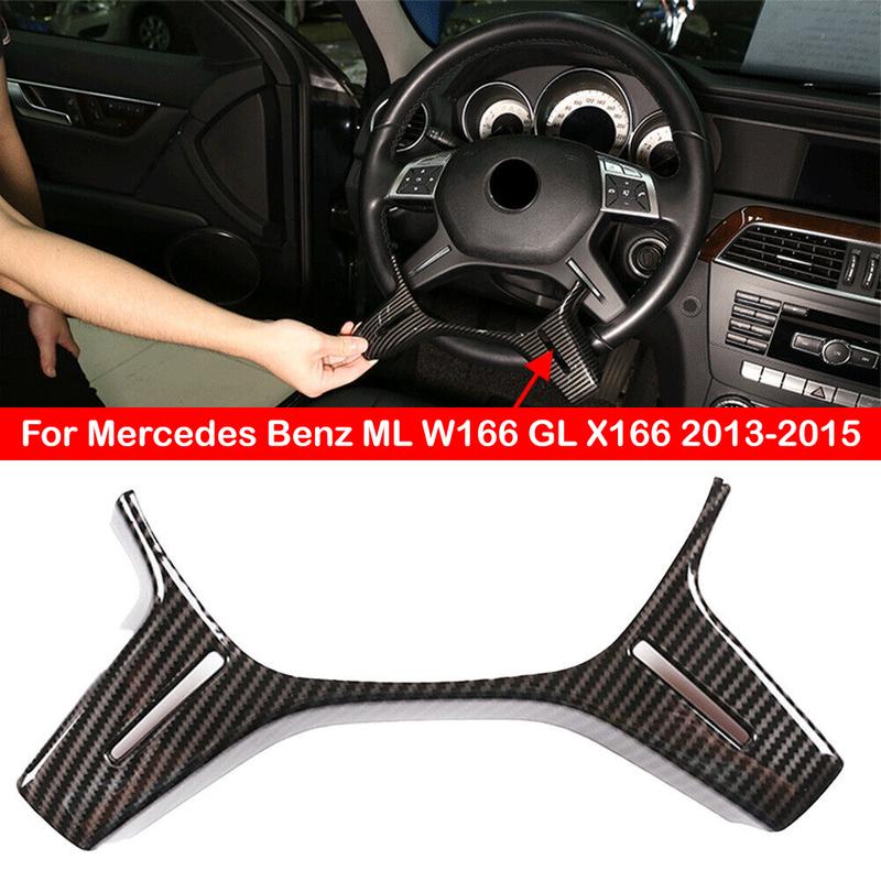 Для Mercedes Benz ML GL GLS W166 W204 W212 W463 Салон Автомобиля Рамка Рулевого Колеса Накладка Центральная Панель Наклейка Черный Серебристый