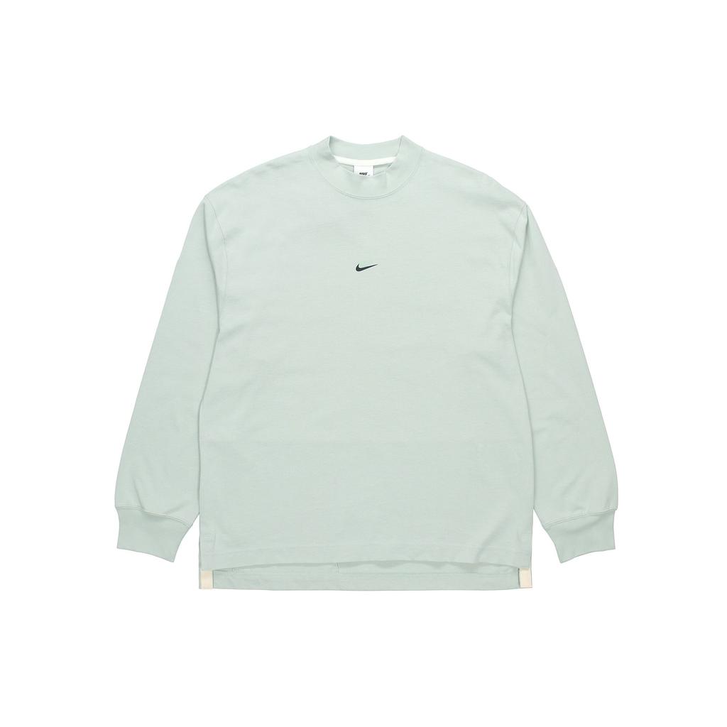 Nike Спортивный стиль, хлопковый свитер с воротником-стойкой, длинный рукав, футболка, мужские топы, цвет морской волны DD7029-017