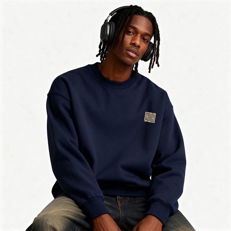 Unisex Oversized Crewneck Sweatshirt With Print Design Soft Cotton Blend Lightweight Warm Top