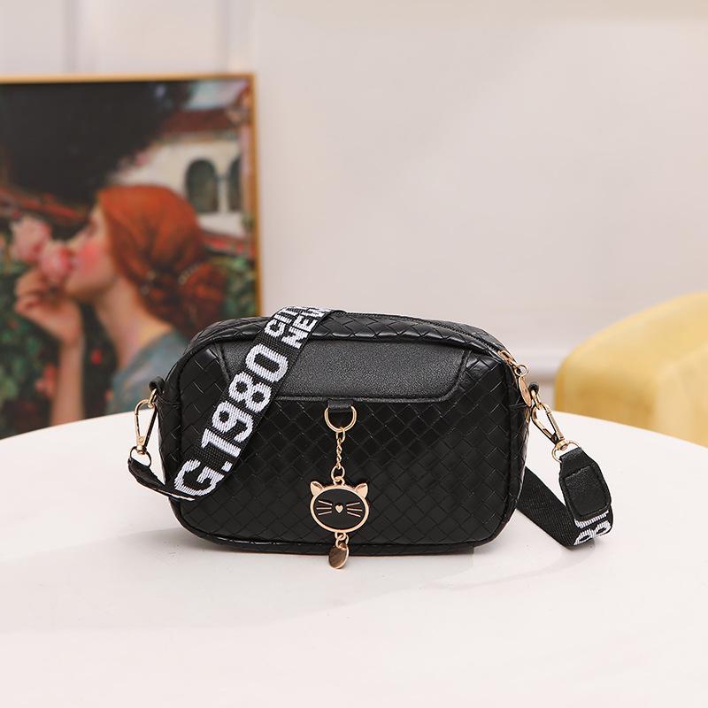 Маленькая сумка Новая женская сумка Модная сумка-ракушка Сумка через плечо Косая сумка в клетку с изображением головы кошки Маленькая сумка
