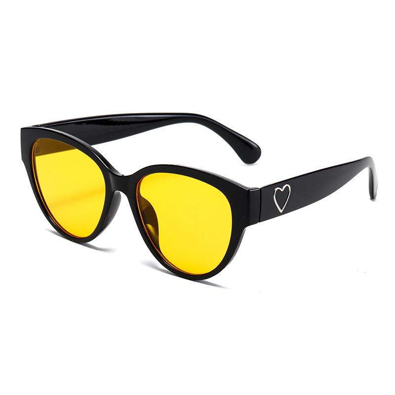 New European and American retro cat eye frame love fashion sunglasses Internet celebrity street shot advanced sunshade sunglasses