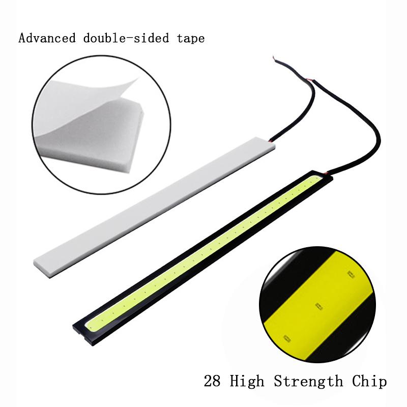 2X 17 СМ COB DRL Светодиодные дневные ходовые огни Светодиодные ленты Внешняя атмосферная лампа Автомобильная противотуманная лампа Водонепроницаемая белая красная желтая 12 В