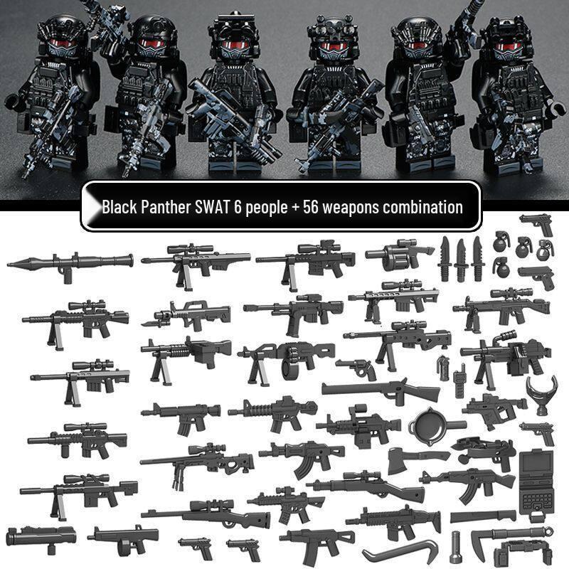 Delta Military Special Forces Police Figure Building Blocks - Ghost Soldier Assembly Toy for Kids