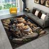 Ultra-Soft Cat Themed Non-Slip Rug, Realistic Animal Print Polyester Mat for Living Room Bedroom Home Decor