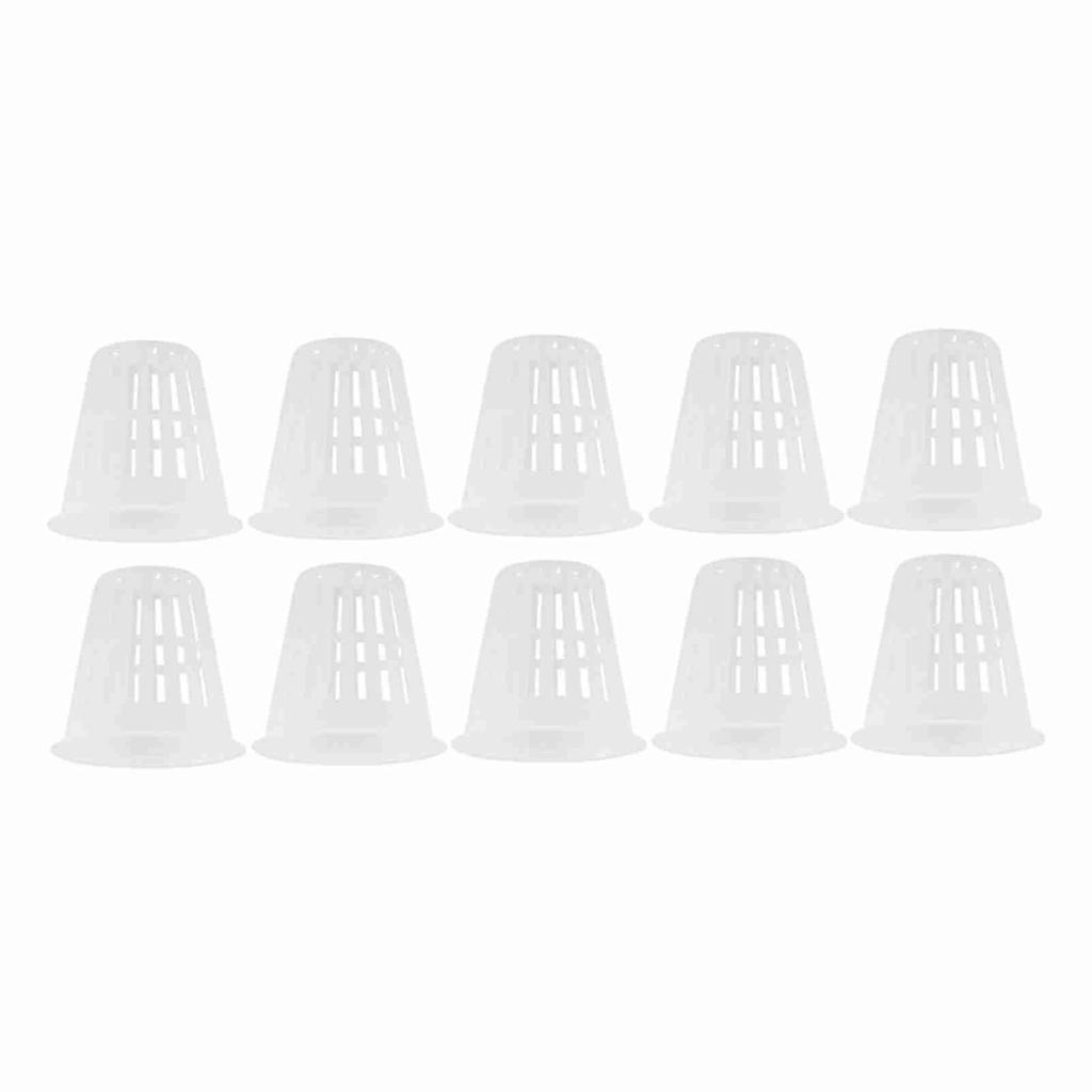 10pcs/Set Durable Safe Plastic Hydroponic Basket Cup for Garden Balcony Planting(White)