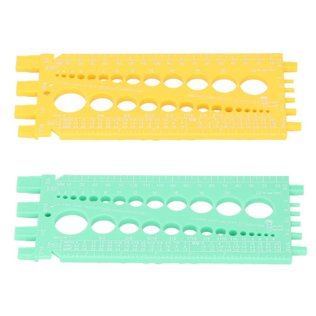 Инструмент для измерения болтов, пластиковый, интегрированный, портативный, дюймовая и миллиметровая шкала, резьбомер для гаек и болтов