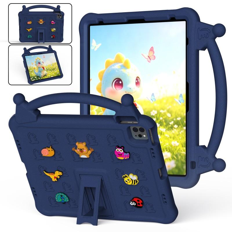 IPad Air Pro 13-inch Cartoon Soft Case With Detachable Toy Charm Kickstand Drop Protection Kids