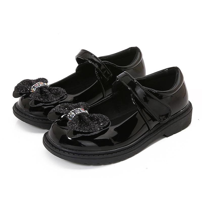 Детские кожаные туфли из глянцевой полиуретановой кожи, универсальные черные школьные туфли для выступлений, модные повседневные детские туфли принцессы Мэри Джейн