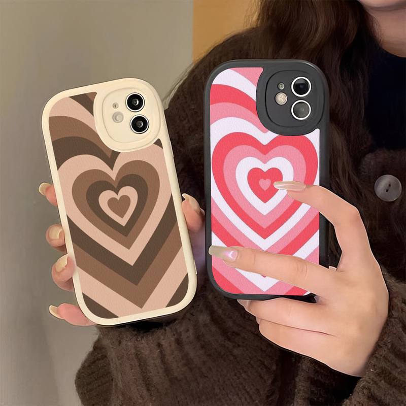 Чехол для телефона Heart Circle, жесткий кожаный чехол для iPhone 13, 12, Mini, 11, 14, Pro Max, Xs, X, Xr, 7, 8, Plus, 6, 6s, Se, 2022, силиконовый чехол