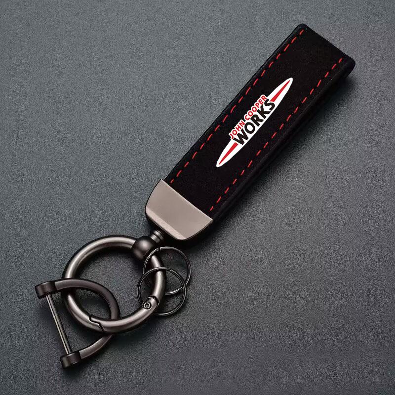4S Dealership Car Emblem Keychain Calfskin Auto Key Chains For MINI One Cooper JCW Countryman Clubman Cabrio Paceman Coupe WORKS uylez55