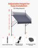VEVOR Manual Retractable Awning, 150 cm Outdoor Retractable Patio Awning Sunshade Shelter