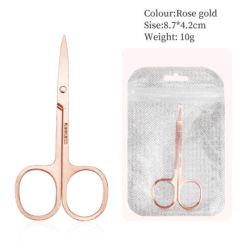 Stainless Steel Multi-Purpose Beauty Scissors: Eyebrow, Eyelash, Nose Hair - Multi-Color Portable Makeup Tool